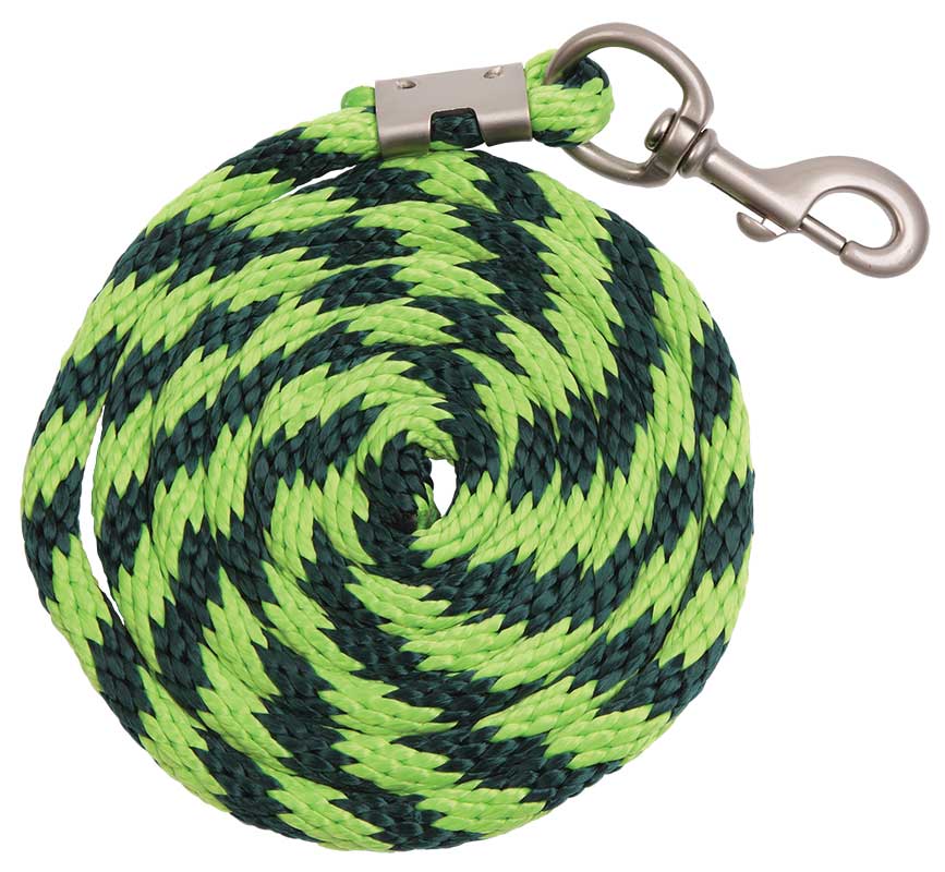 Lead Rope Braided Nylon 2 Tone Lime/dkgr