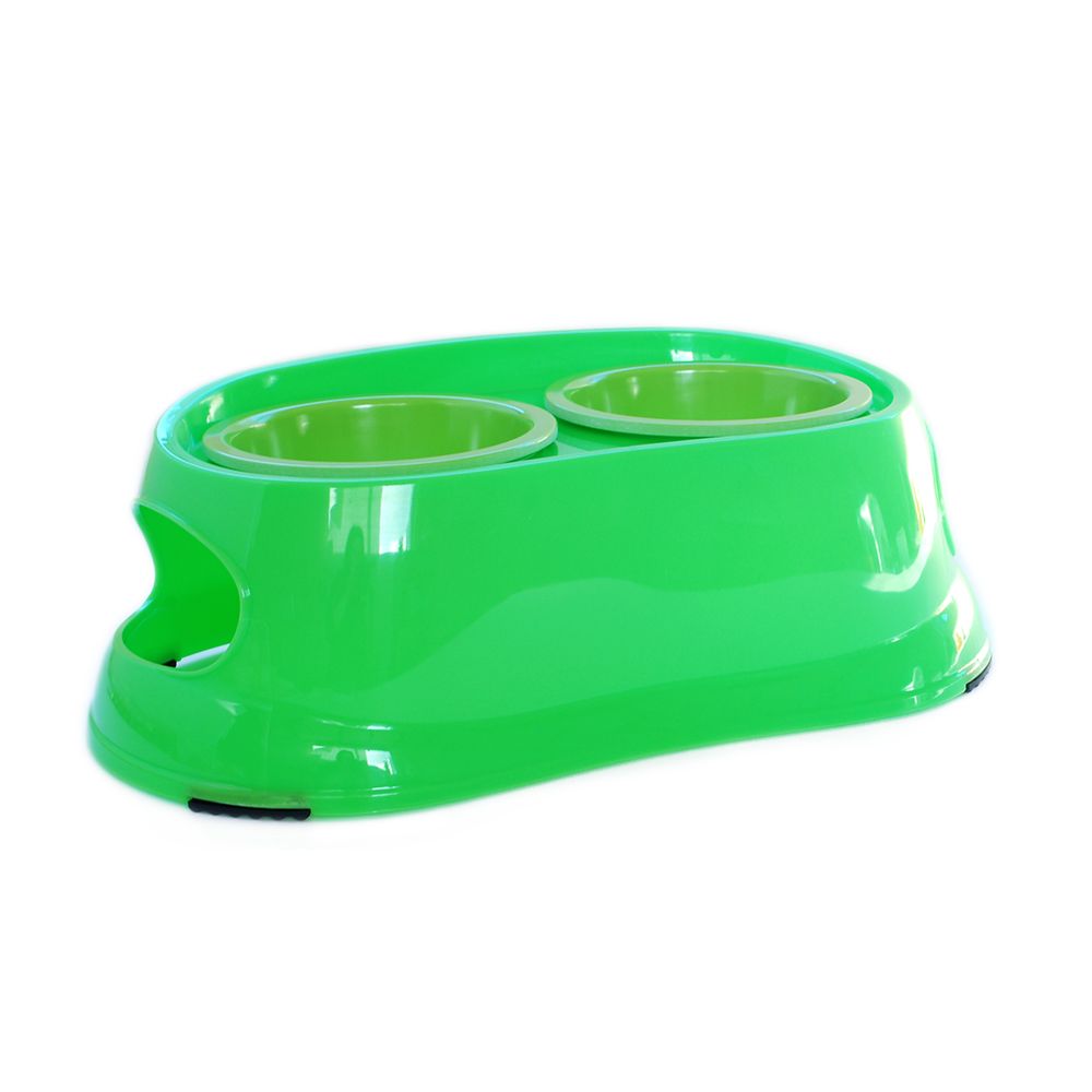 Canine Care Dog Bowl Plastic Raised Dbl Large