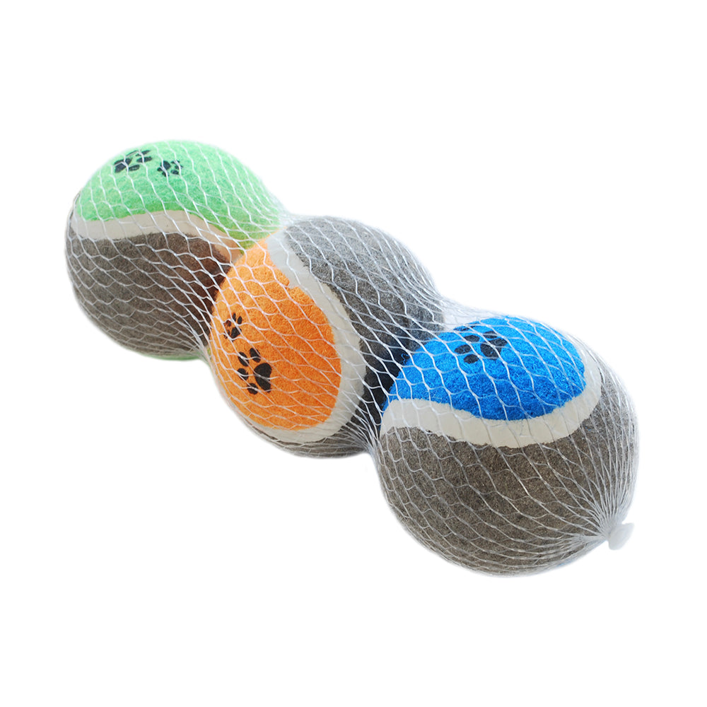 Ruff Play Dog Toy Tennis Ball 6.5cm 3 Pack
