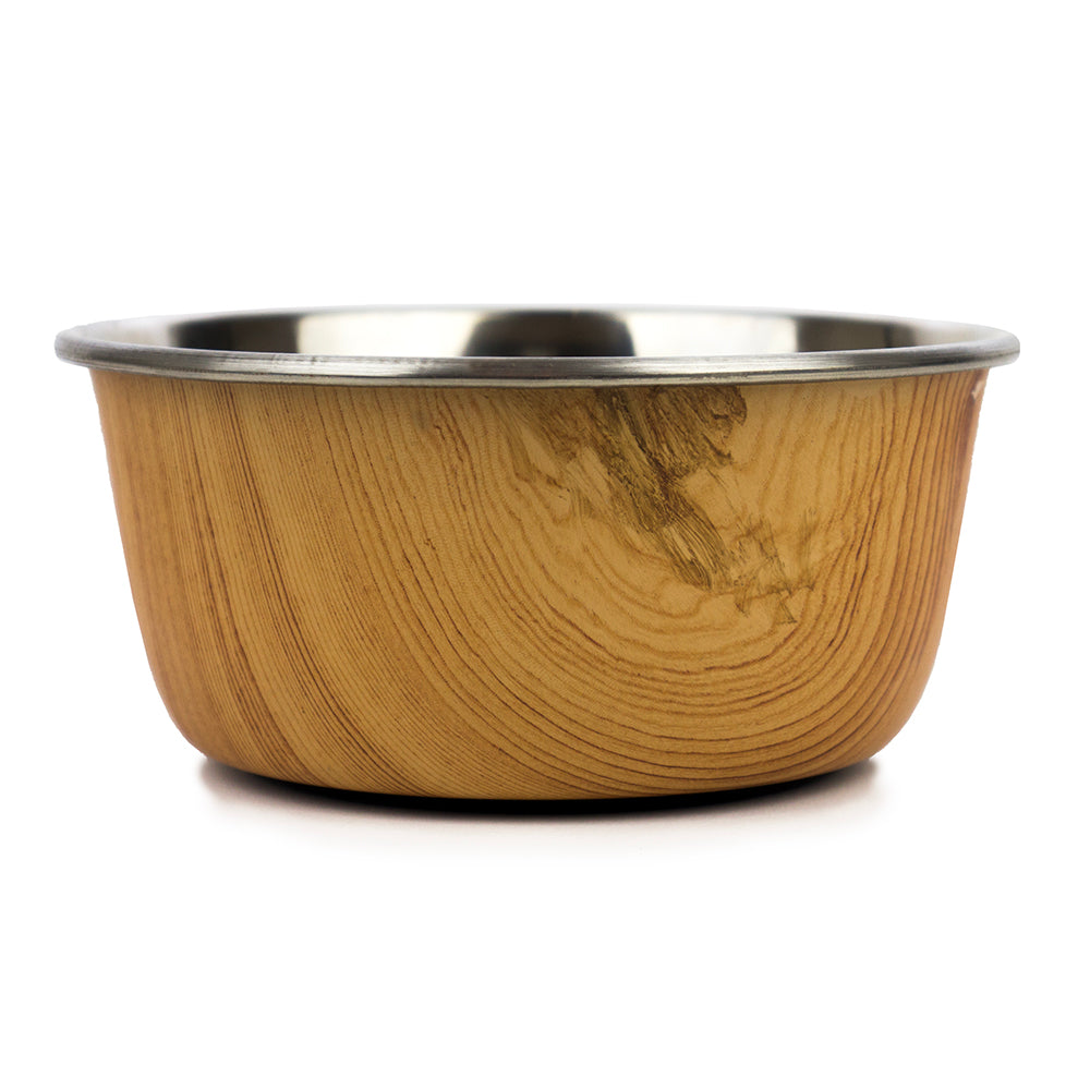 Dog Bowl Barkley And Bella Natural Wood S/Steel Small