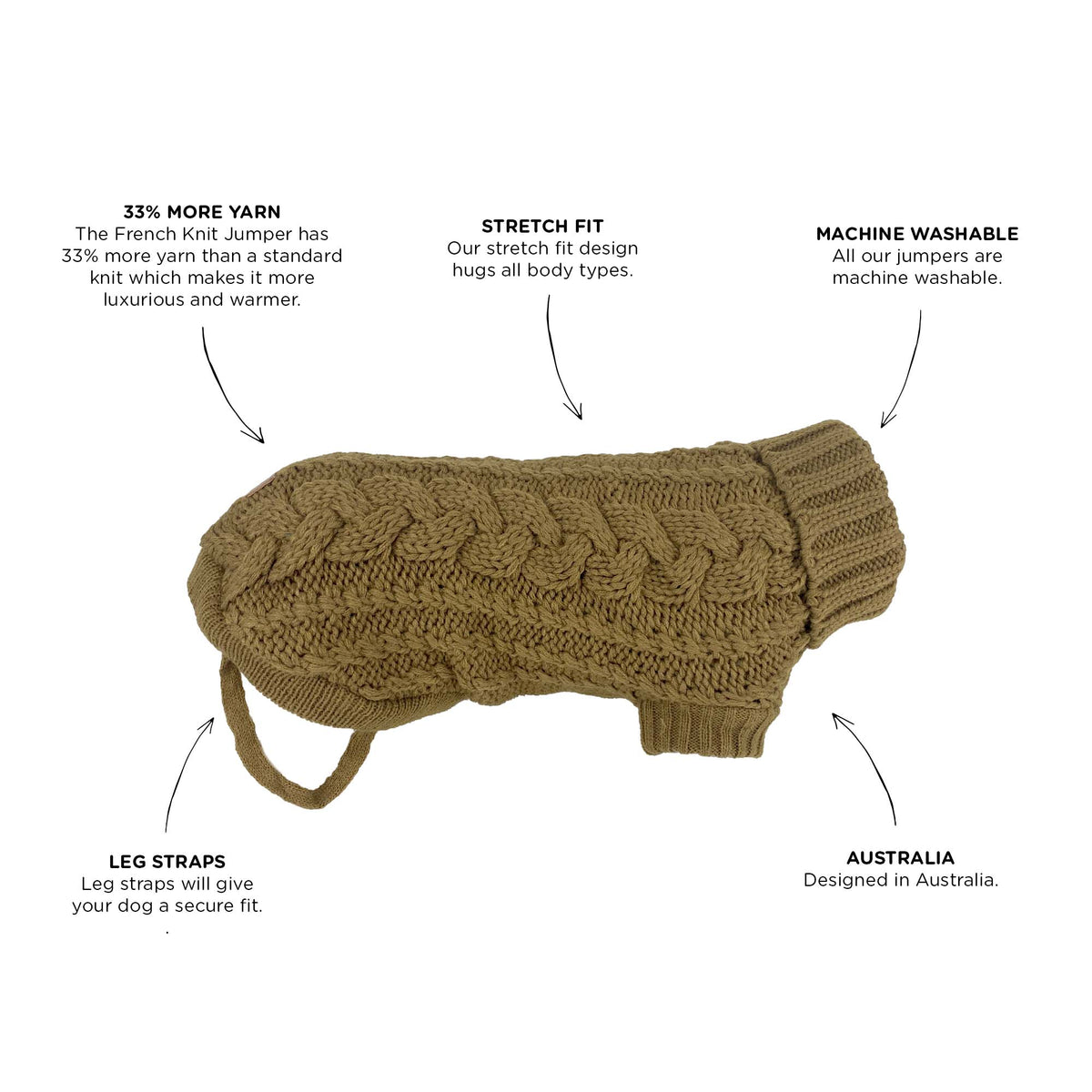 Dog Coat Huskimo French Knit 46cm Chartreuse