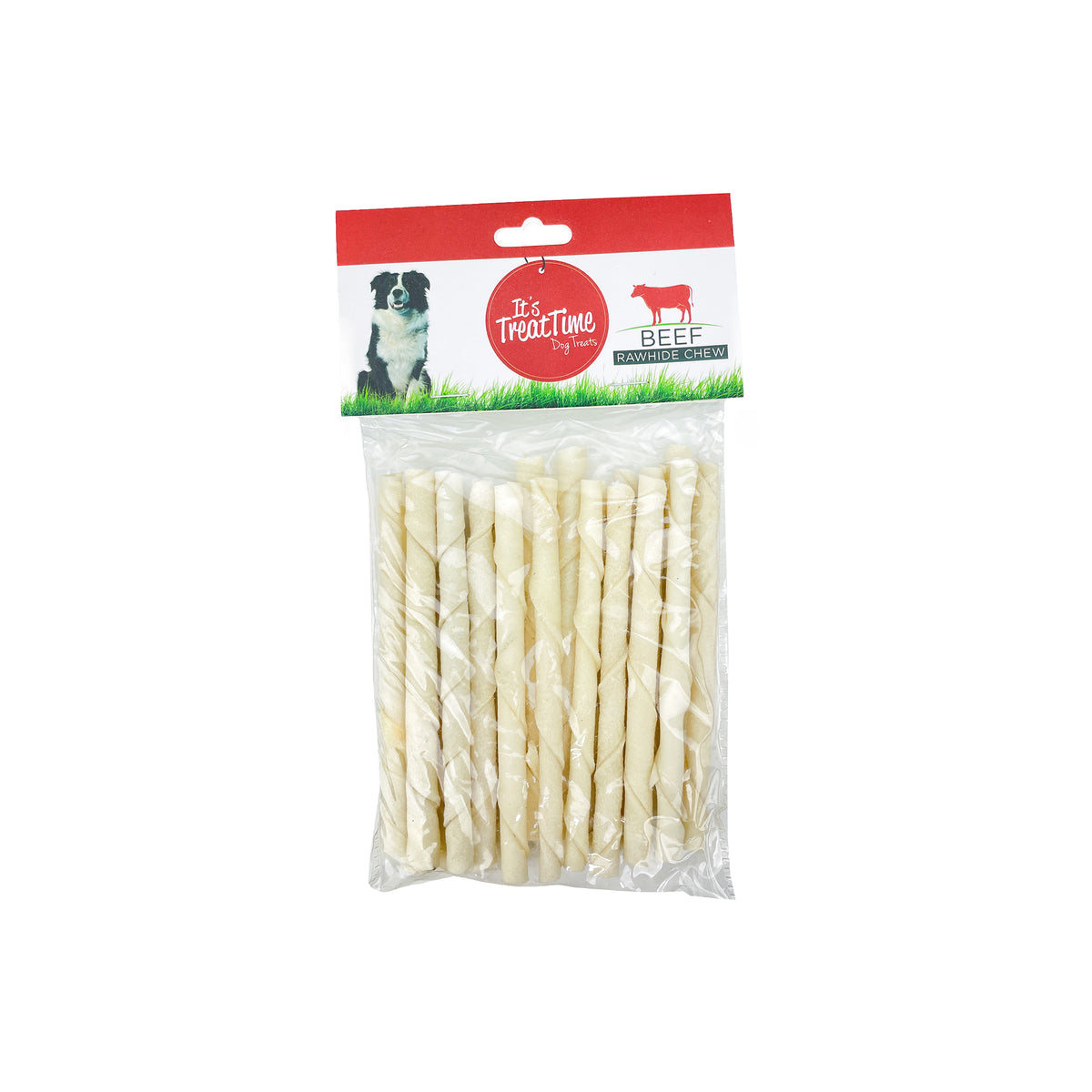 Rawhide Twist Sticks White 12cm 20 pack