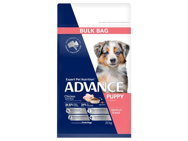 Advance Dog Puppy Growth Medium Breed Chicken 20kg - Bulk/breeder Bag