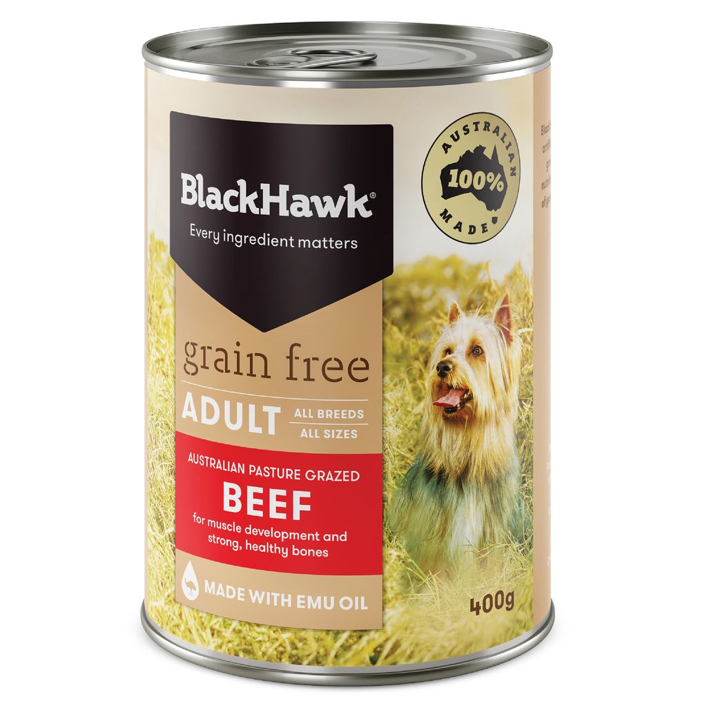 Black Hawk Gf Wet Dog Food 400gm Single Can Beef