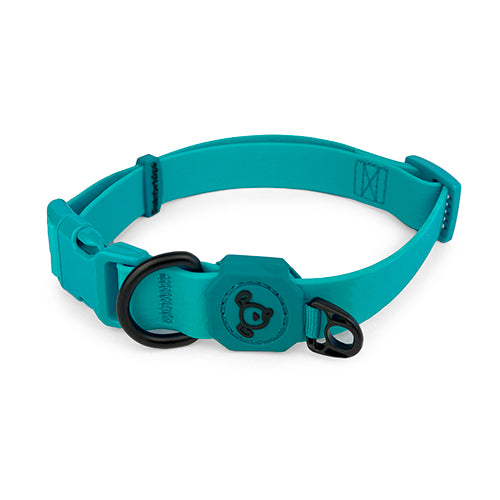 Dog Collar Waterproof - Medium 34-49cm - Aqua Blue