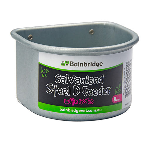 D Feeder with Hooks Galv 8cm