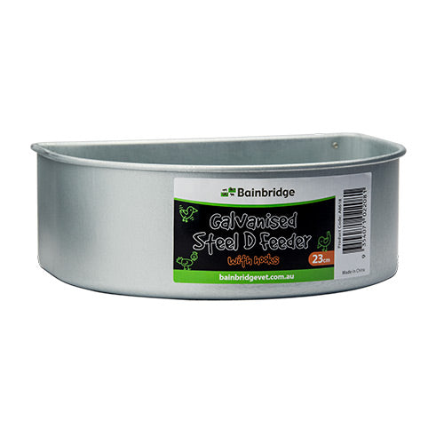 D Feeder with Hooks Galv 23cm