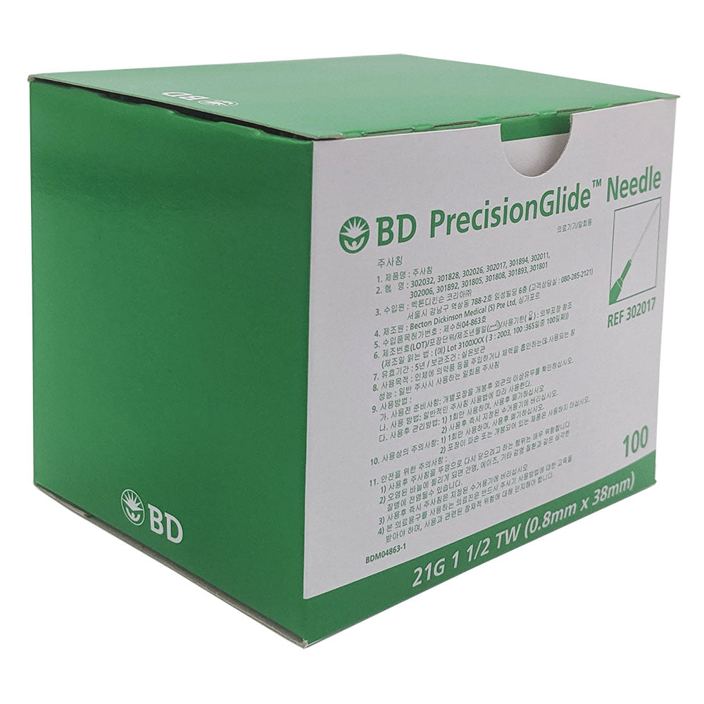 BD Needles 21g x 1 1/2 Green Box x 100