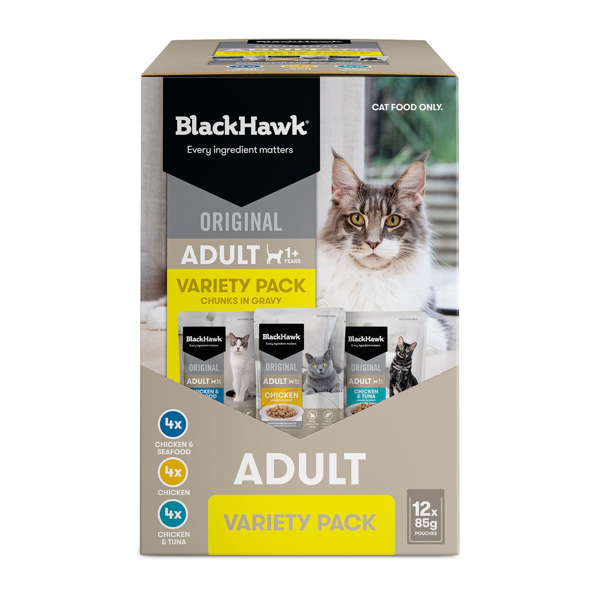Black Hawk 12PK Cat Wet Variety pack Gravy 85g