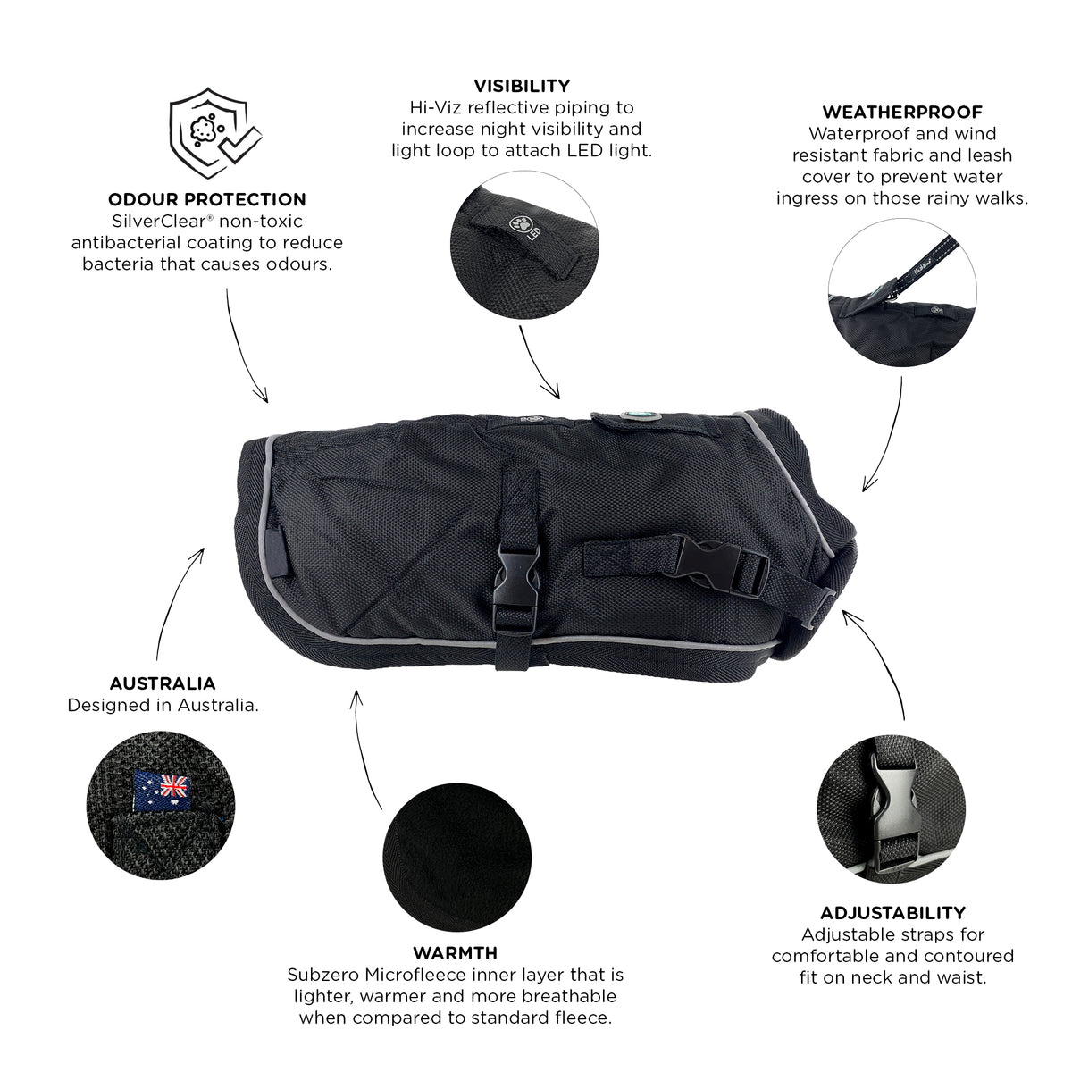 Huskimo Dog Coat Summit Pro Dark Sky 73cm